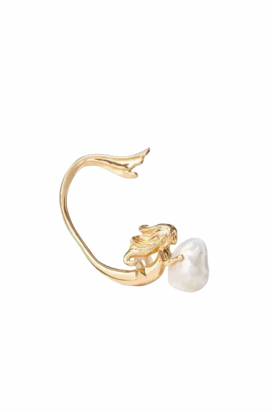NEW VALENTINO GARAVANI women's mermaid clip on earrings in rose gold